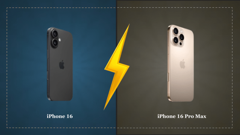 Comparison iPhone 16 & the iPhone 16 Pro Max