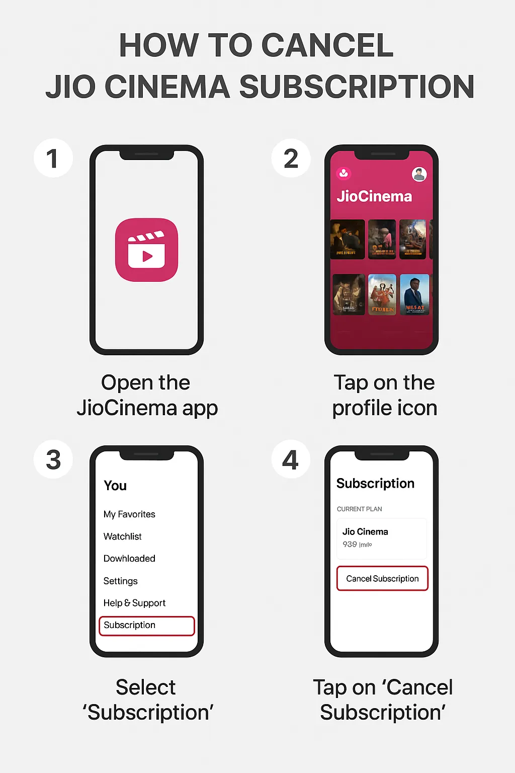 cancel jio cinema subscription app