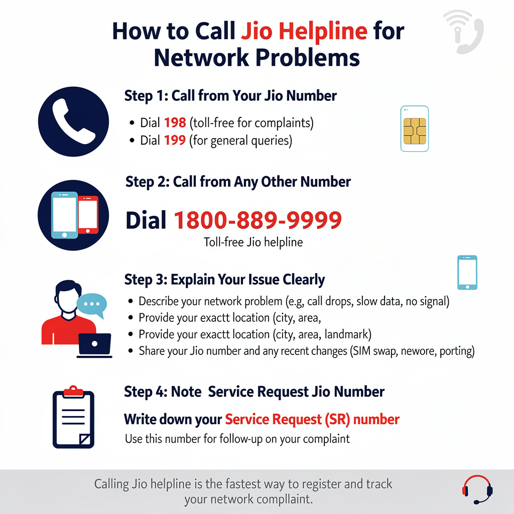 Call Jio Helpline to Complaint Jio Network Problem
