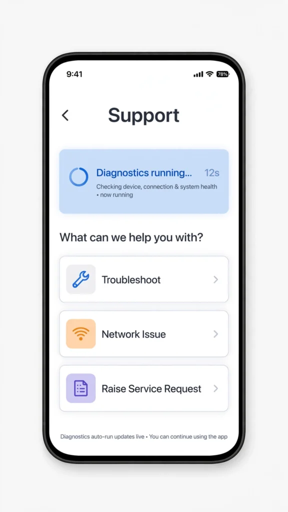 MyJio app screen for reporting a Jio network problem