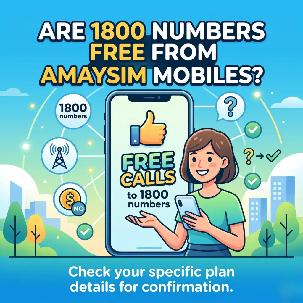 Are 1800 numbers free from Amaysim mobiles?