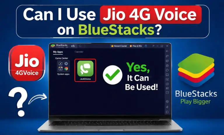 Can be use jio 4 jG voice on bluestack?