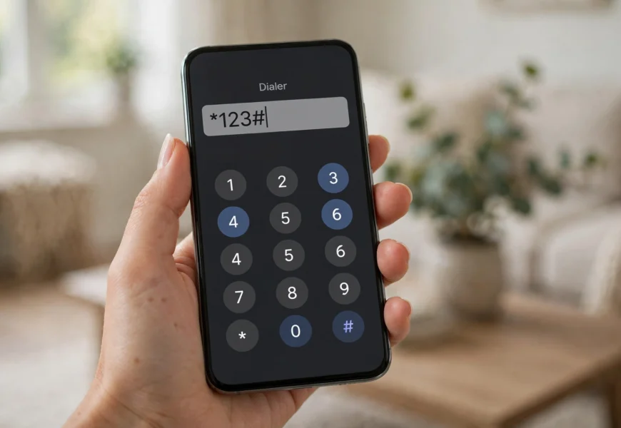 Smartphone dialer screen used to check a Lebara phone number