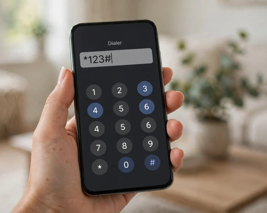 Smartphone dialer screen used to check a Lebara phone number