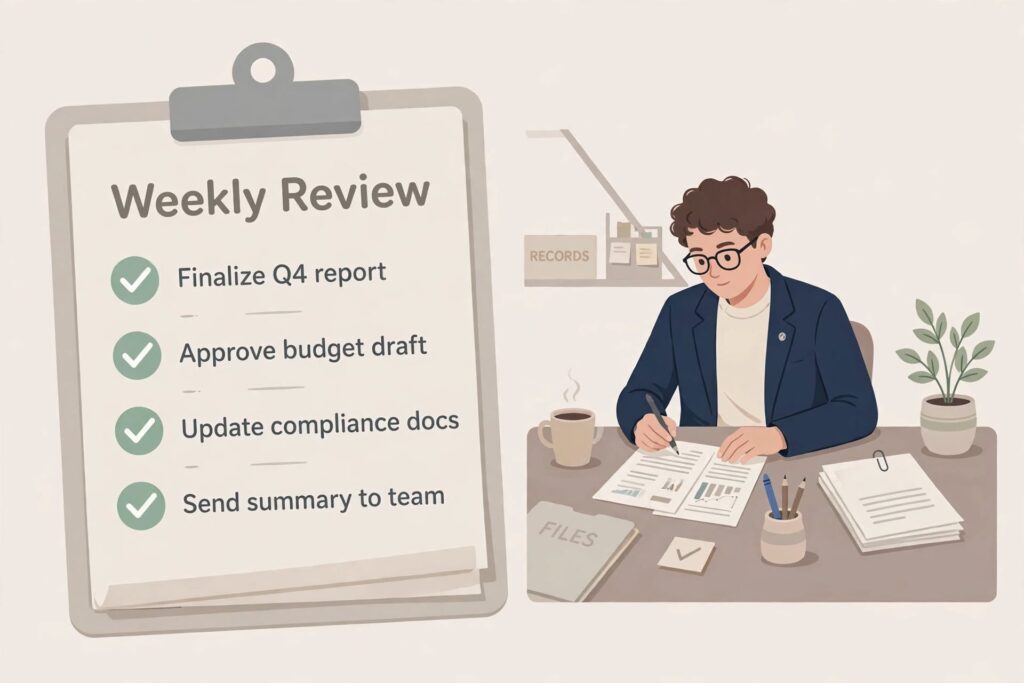 Clipboard checklist illustration representing due diligence before hiring a marketing agency
