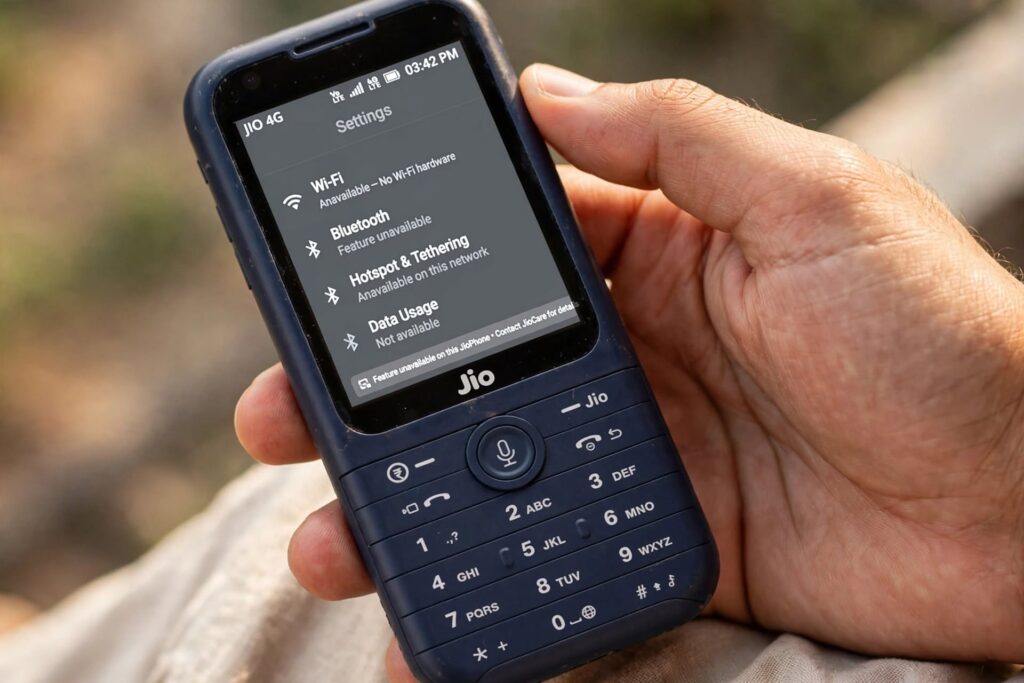 jiophone screen showing discontinued google assistant feature