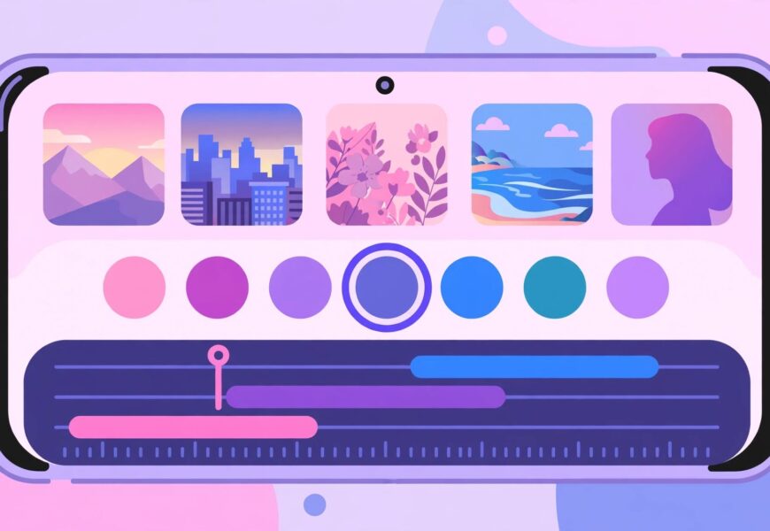Techlokesh.org mobile photo editing and video template blog illustration