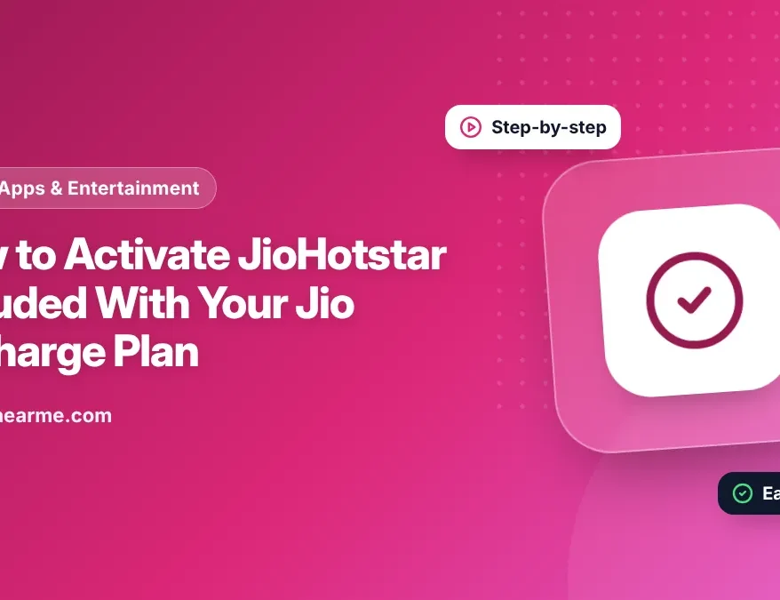 Illustration of a phone showing an active JioHotstar subscription linked to a Jio plan