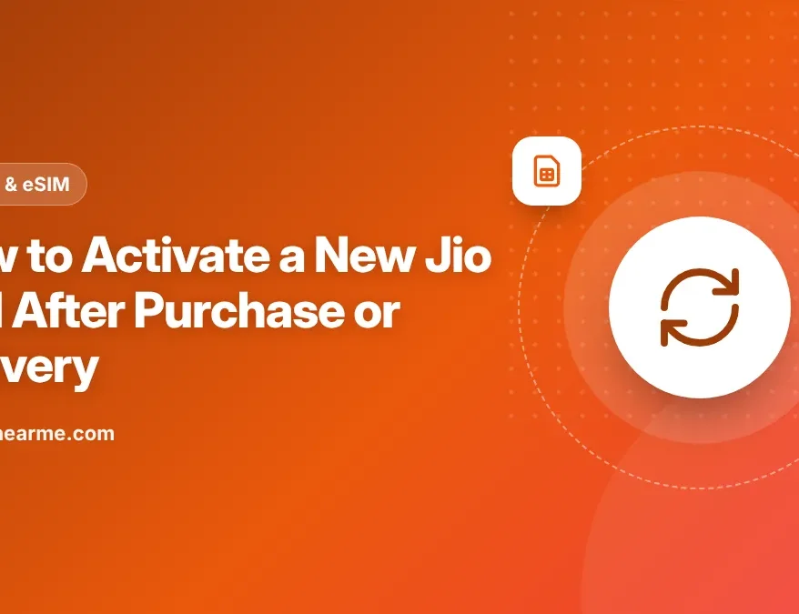 Illustration of a phone showing full Jio signal bars after a new SIM is activated