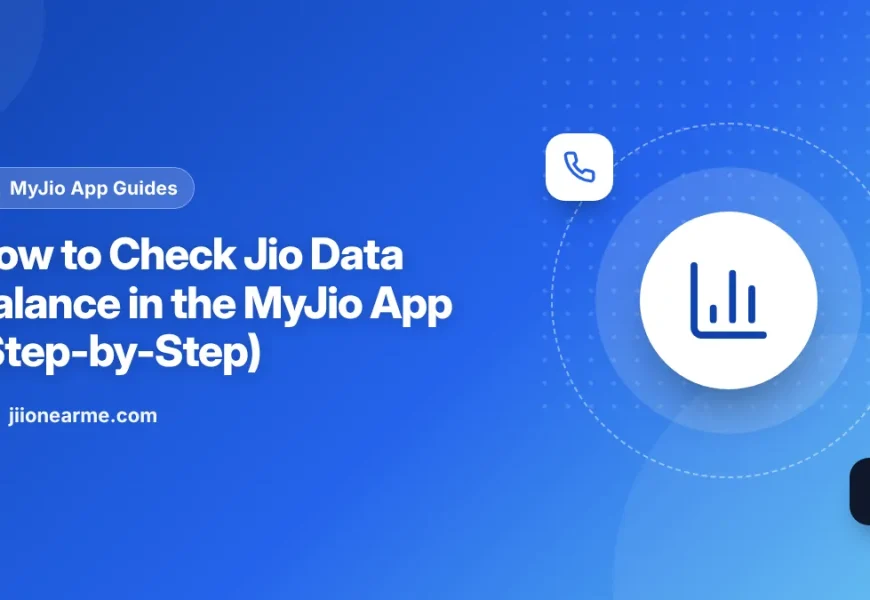 Phone screen showing remaining Jio daily data on the MyJio app home screen