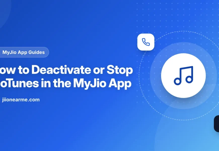 Phone showing the JioTunes section of MyJio with a deactivate button next to the active caller tune