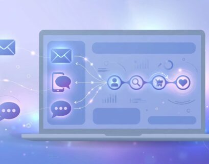 Marketing automation dashboard showing email, SMS and chat channels connected in one customer journey for a dotdigital.com review