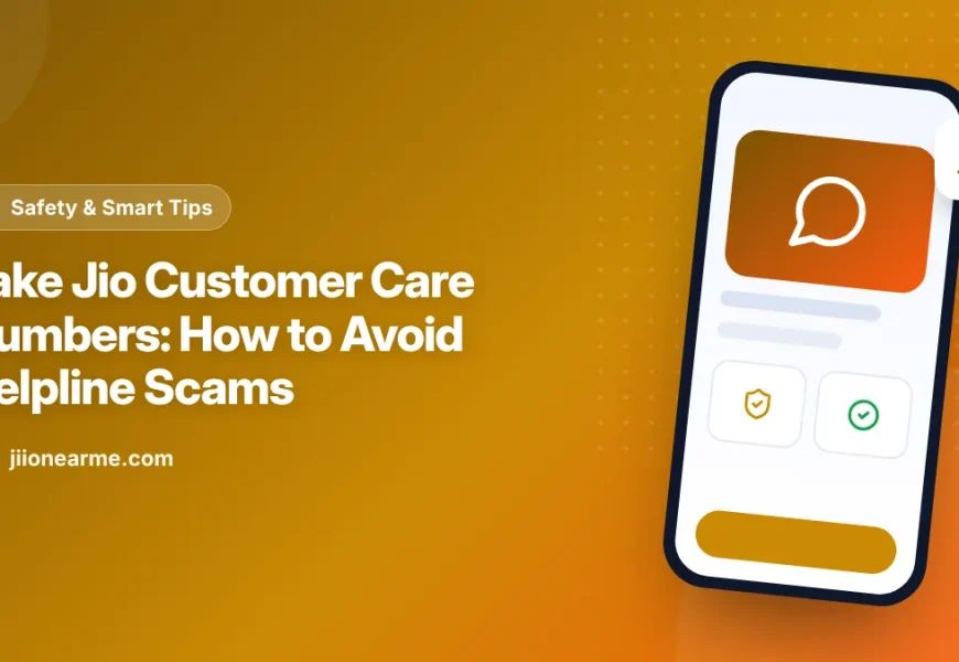 Illustration of a person on a phone call with a fake helpline agent marked by a warning icon