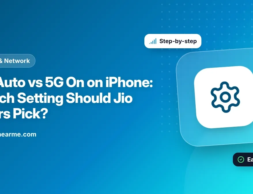 Illustration comparing the 5G Auto, 5G On and LTE options on an iPhone Voice & Data screen