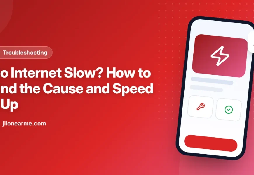 Illustration of a phone speed meter on Jio mobile data with signal bars