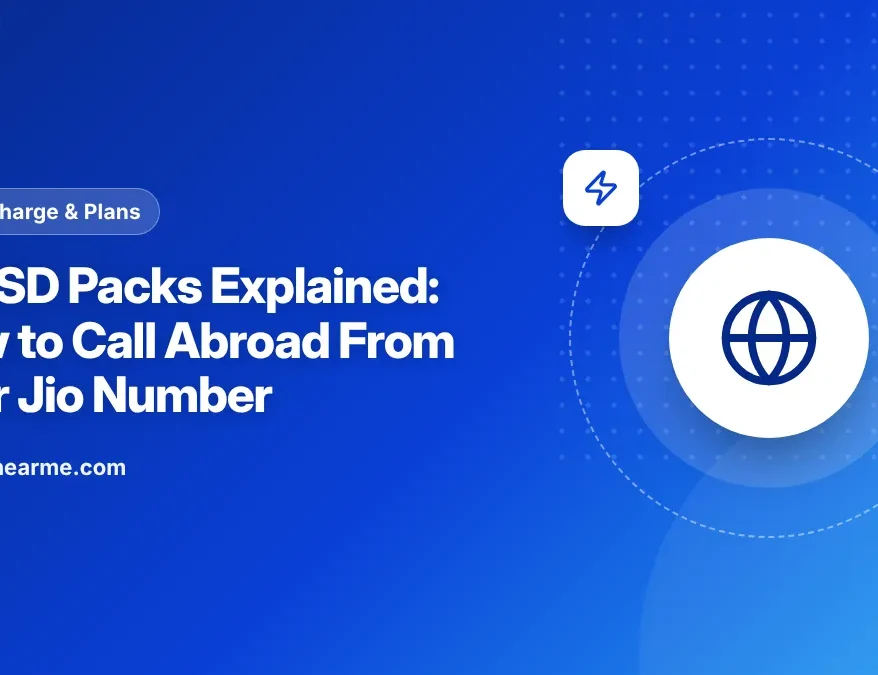 Illustration of a phone making an international call from a Jio number using an ISD pack