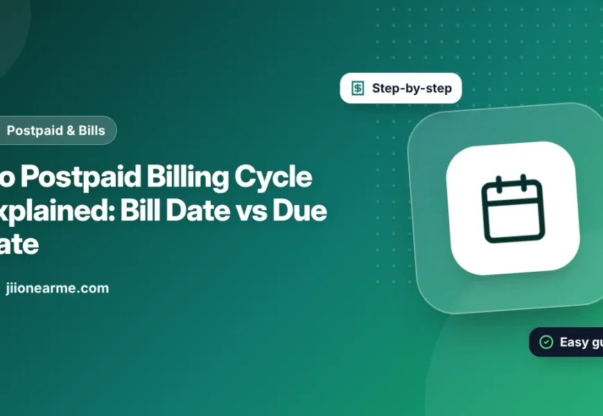 Illustration of a calendar marking the bill date and due date for a Jio postpaid bill