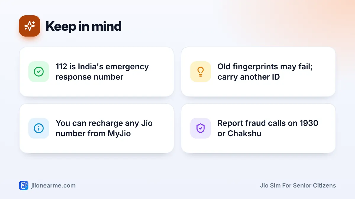 Keep in mind: 4 key tips infographic – Setting Up a Jio SIM for Elderly Parents