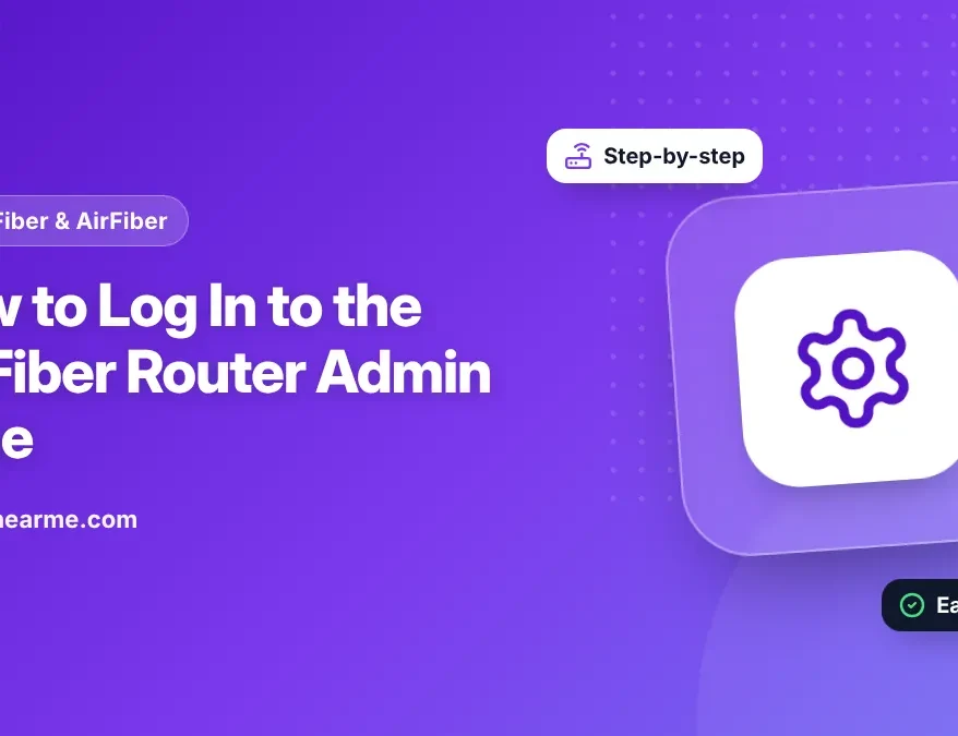 Illustration of a laptop browser showing a JioFiber router sign-in page