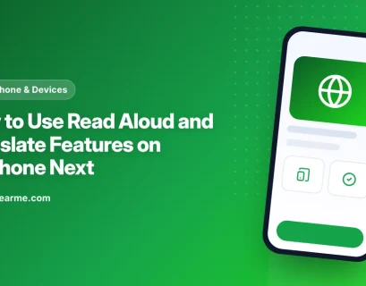 Illustration of a JioPhone Next reading an on-screen article aloud and translating it