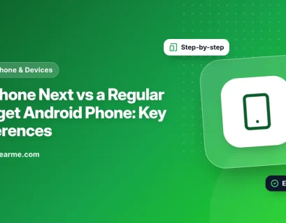 Illustration comparing a JioPhone Next with a regular budget Android phone side by side