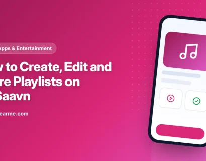 Illustration of a phone showing a custom playlist with a share button in the JioSaavn app