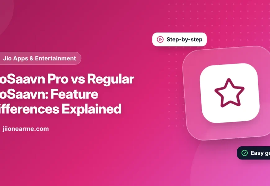 Illustration comparing the free JioSaavn app with JioSaavn Pro on two phone screens