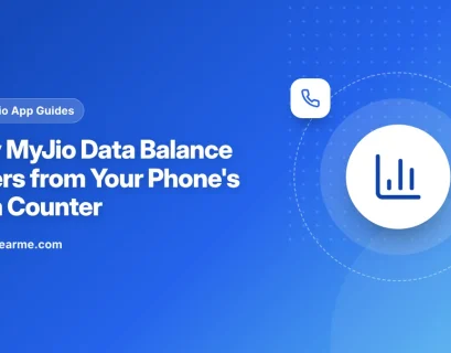 Two phone screens comparing the MyJio data balance with the phone's mobile data usage counter