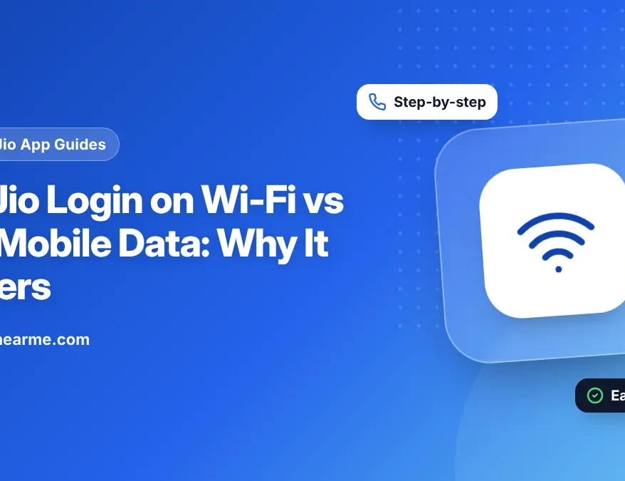 Phone showing the MyJio sign-in screen with Wi-Fi and mobile data icons at the top