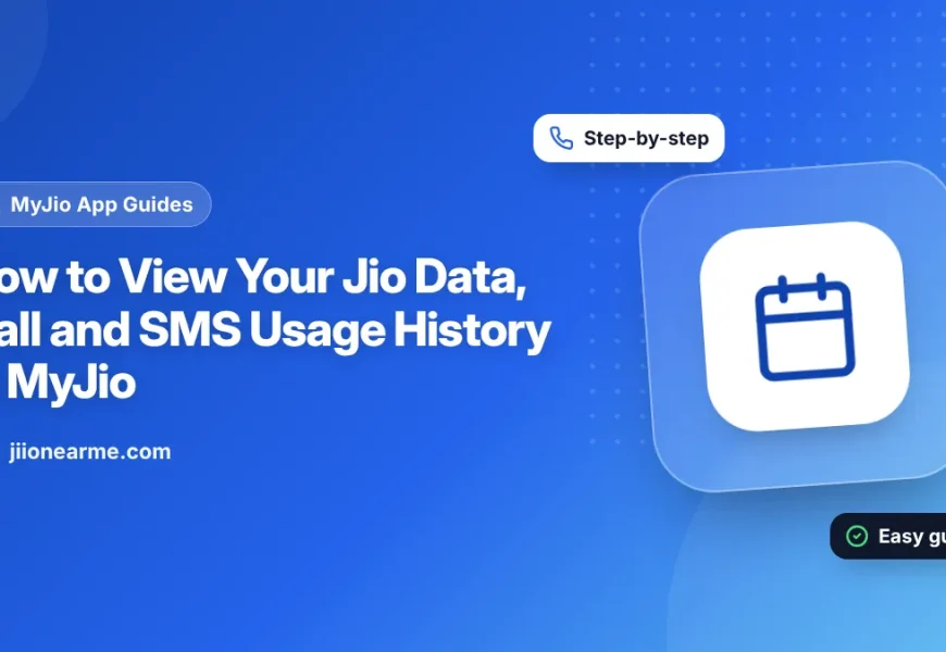 MyJio app screen showing day-wise data, voice and SMS usage history