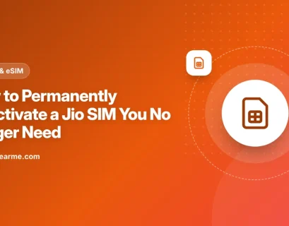Illustration of a Jio SIM card being cut in half next to a checklist of unlinked accounts