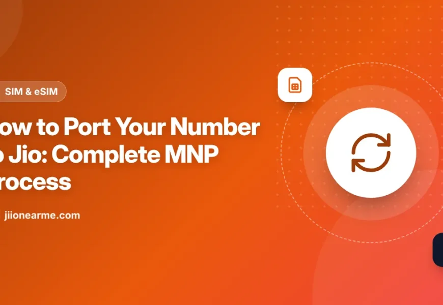 Illustration of a mobile number moving from an old SIM card to a Jio SIM
