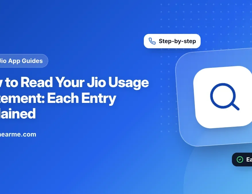 A Jio usage statement on a phone with data, call and SMS sections highlighted