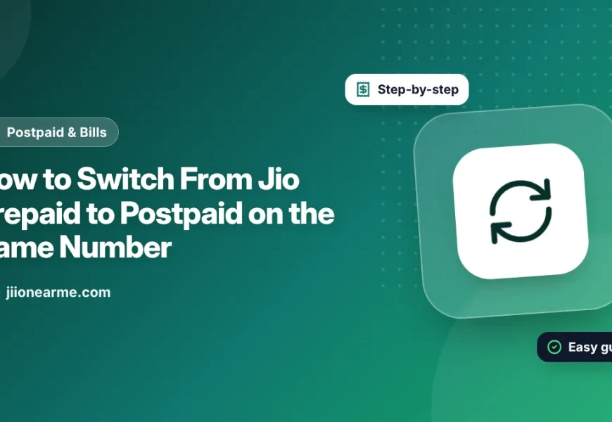 Illustration of a Jio number switching from a prepaid plan to a postpaid plan