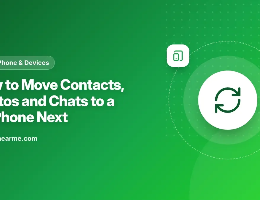 Illustration of contacts, photos and chats moving from an old phone to a JioPhone Next