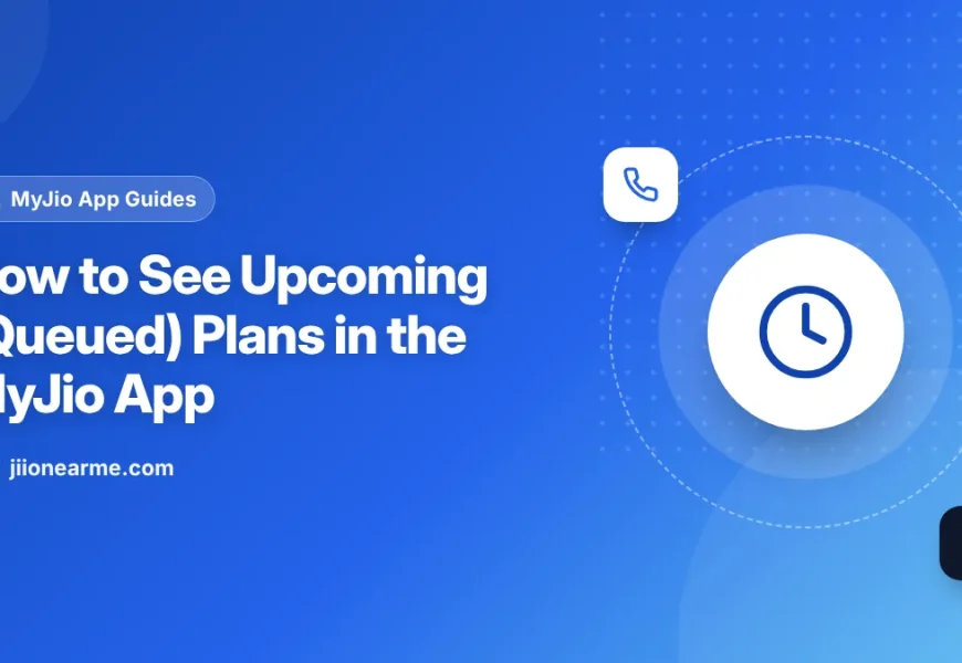 MyJio app showing an active Jio plan with a queued upcoming plan listed below it